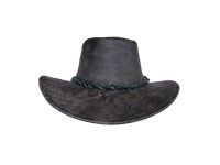 Aussie Leather Hat Outback Survival Gear "Maverick Crusher" in Coffee Rock H4001