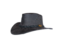 Aussie Leather Hat Outback Survival Gear "Maverick Crusher" in Coffee Rock H4001