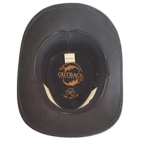 Aussie Leather Hat Outback Survival Gear "Outback Buffalo" in Black H3002