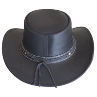 Aussie Leather Hat Outback Survival Gear "Outback Buffalo" in Black H3002
