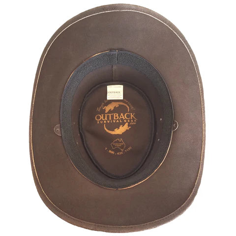 Aussie Leather Hat Outback Survival Gear "Outback Buffalo" in Brown H3001