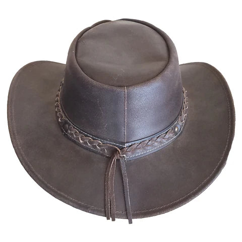 Aussie Leather Hat Outback Survival Gear "Outback Buffalo" in Brown H3001