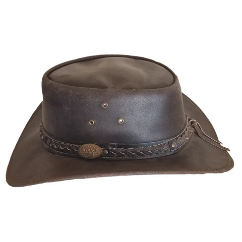 Aussie Leather Hat Outback Survival Gear "Outback Buffalo" in Brown H3001