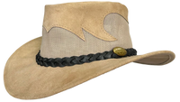 Australian Country Outfitters Aussie Leather Hat "Summer Breeze" by Outback Survival Gear in Bone S1004