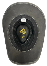 Aussie Leather Hat by Outback Survival Gear "Boss Hat" Old West Black H7002