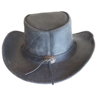 Aussie Leather Hat by Outback Survival Gear "Broken Hill" Distressed Black H9002