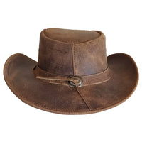 Aussie Leather Hat by Outback Survival Gear "Broken Hill" Distressed brown H9001