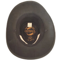 Aussie Leather Hat by Outback Survival Gear "Buffalo Bill" Old West Black H9102