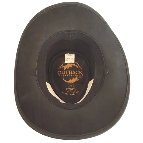 Aussie Leather Hat by Outback Survival Gear "Buffalo Bill" Old West Black H9102