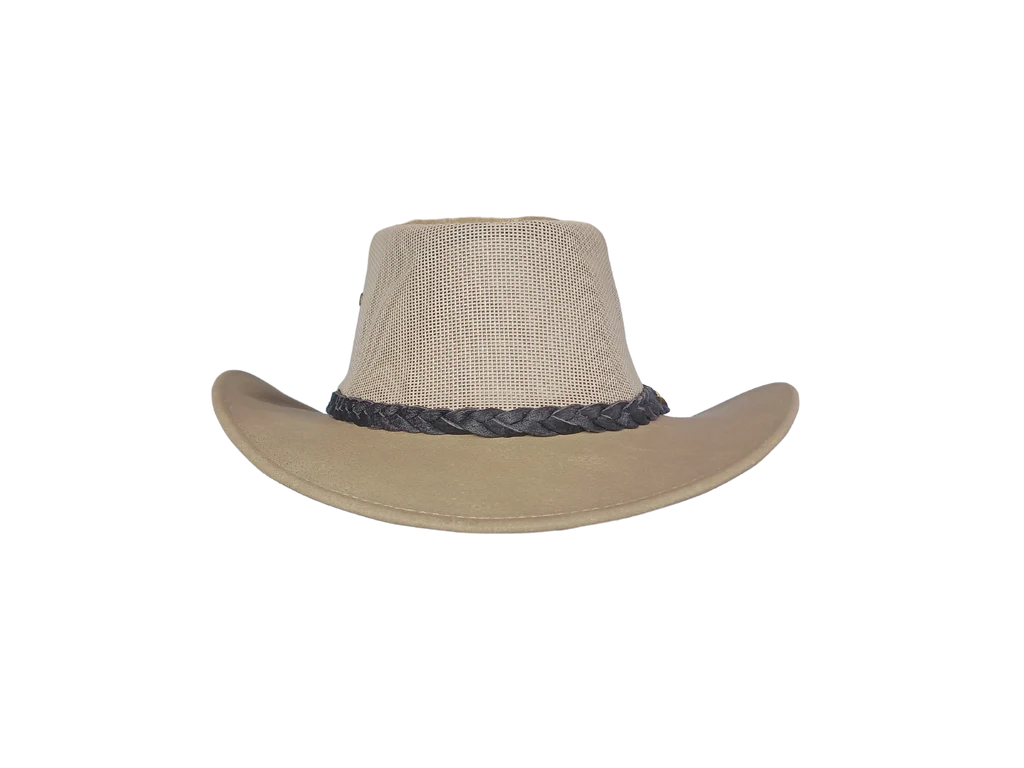 Aussie Leather Hat by Outback Survival Gear "Maverick Cooler" in Bone H4204