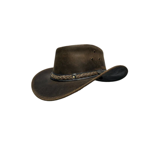 Aussie Leather Hat by Outback Survival Gear "Outback Buffalo" in Sand Stone H3006