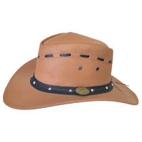 Aussie Leather Hat by Outback Survival Gear "Rancher" Cognac H5001