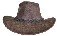Aussie Leather Hat The Maverick Cooler in Hickory Stone H4202|Outback Survival Gear