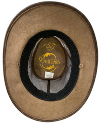 Aussie Leather Hat The Maverick Cooler in Hickory Stone H4202|Outback Survival Gear