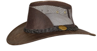 Aussie Leather Hat The Maverick Cooler in Hickory Stone H4202|Outback Survival Gear