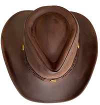 Aussie Leather Hat by Outback Survival Gear "Boss Hat" Brown H7001