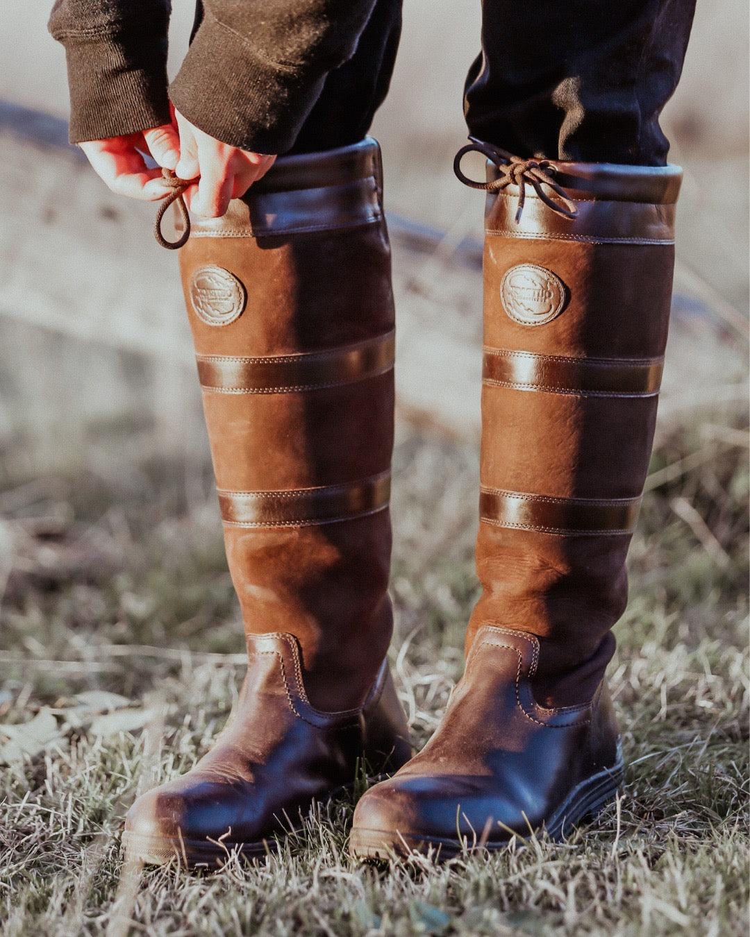 Women's Tall Waterproof Leather Boots in Brown | Town & Country