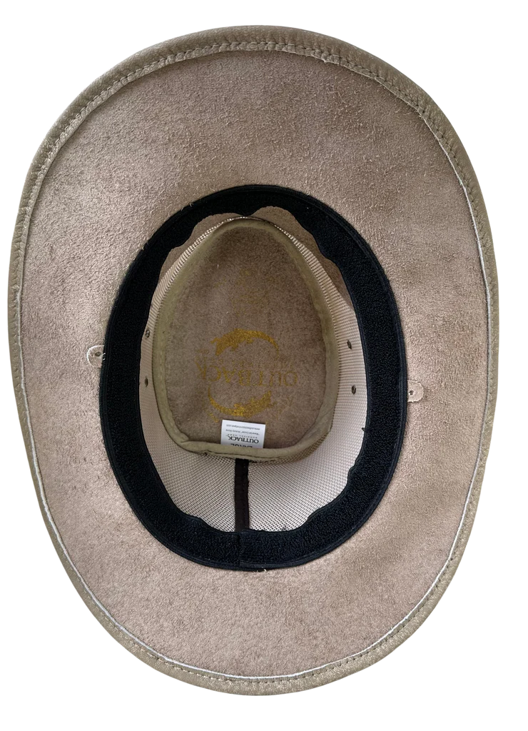 Aussie Leather Hat by Outback Survival Gear "Maverick Cooler" in Bone H4204