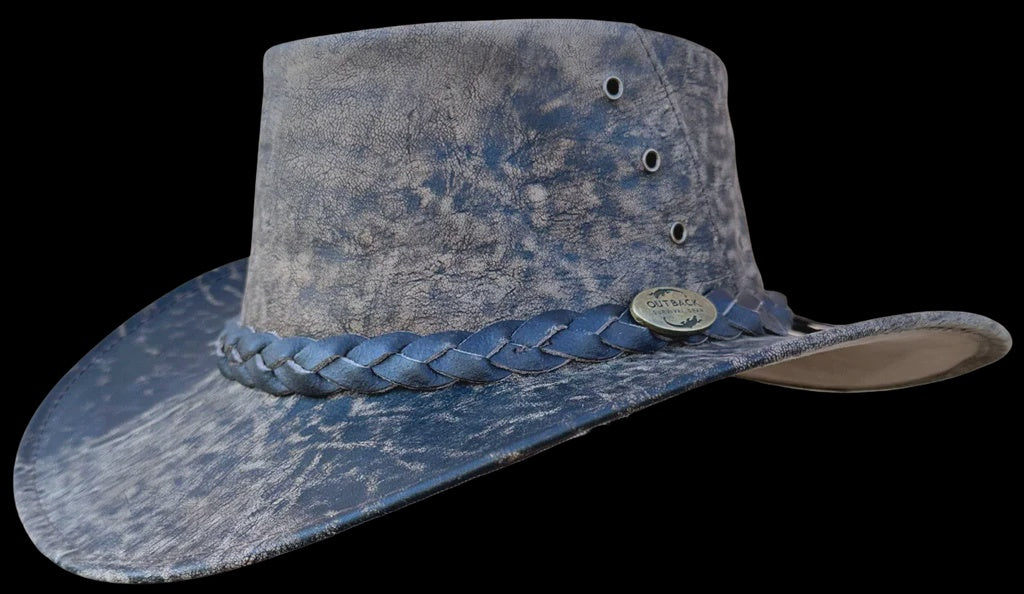 Outback Survival Gear - Kangaroo Leather Hats - Stonewash Brown K1001