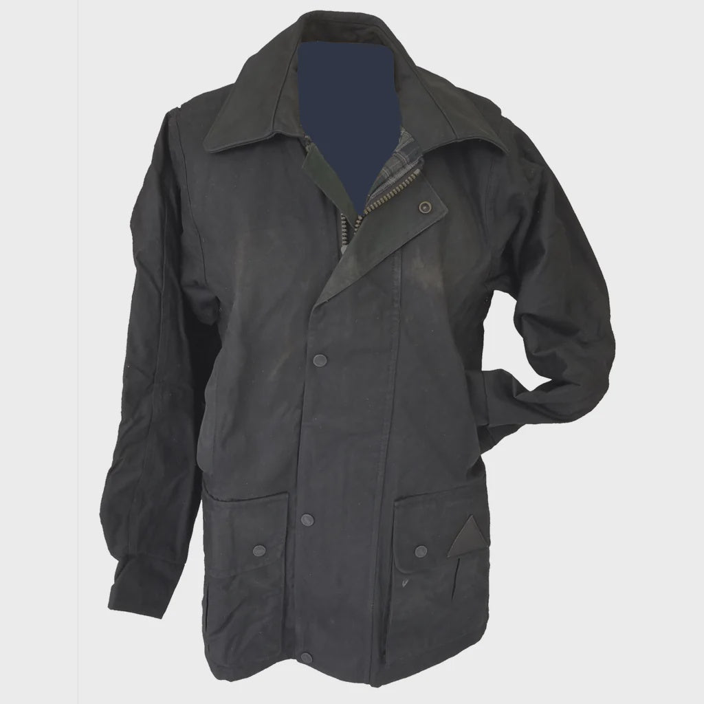 Outback Survival Gear - Brumby Oilskin Jacket - Black