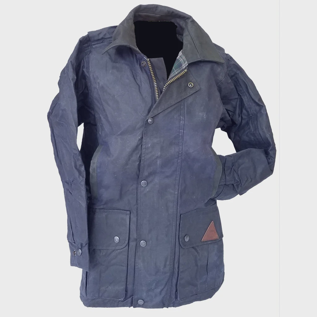 Outback Survival Gear - Brumby Oilskin Jacket - Navy