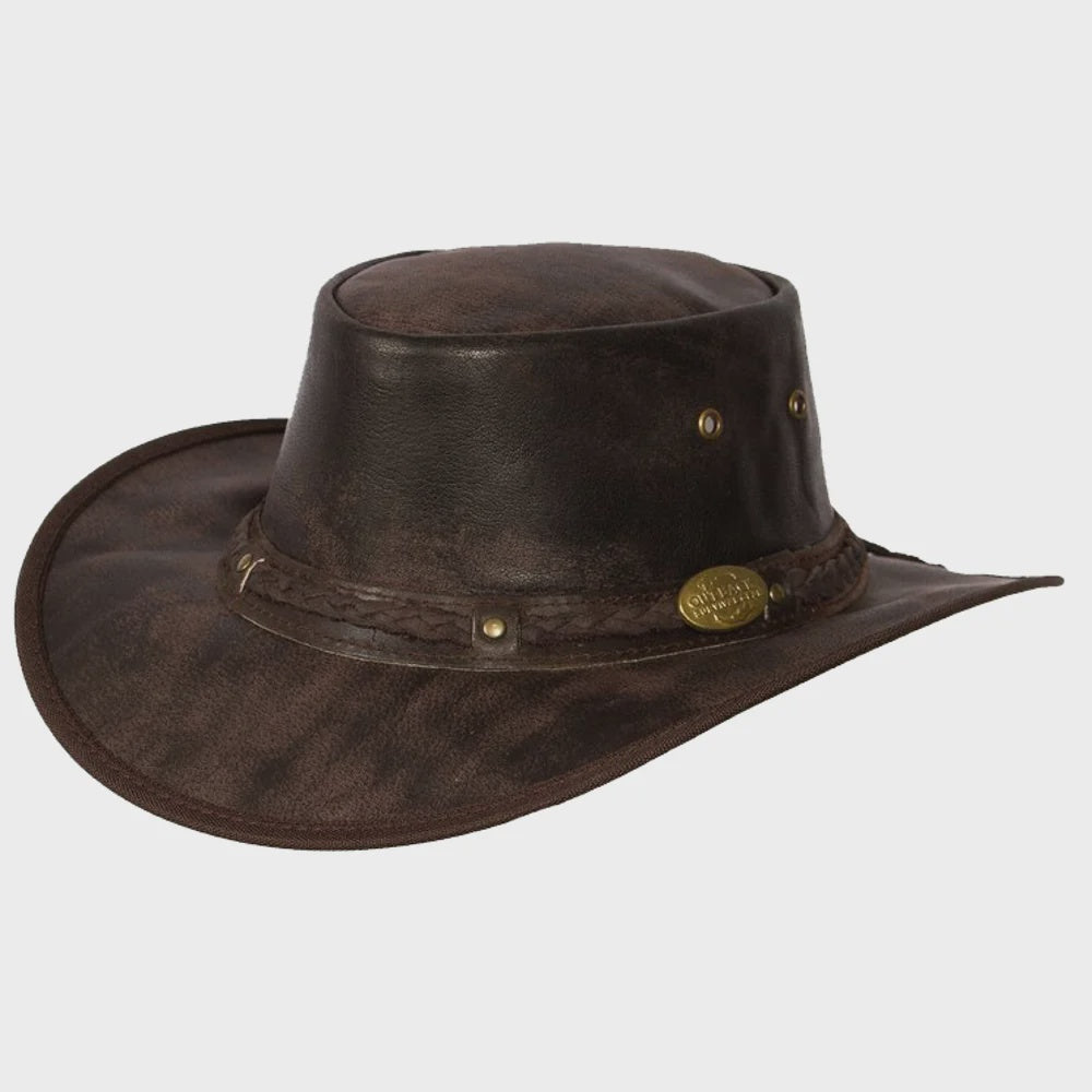 Pindari Wild Goat in Black GOAT Leather hat - Waterproof and Packable