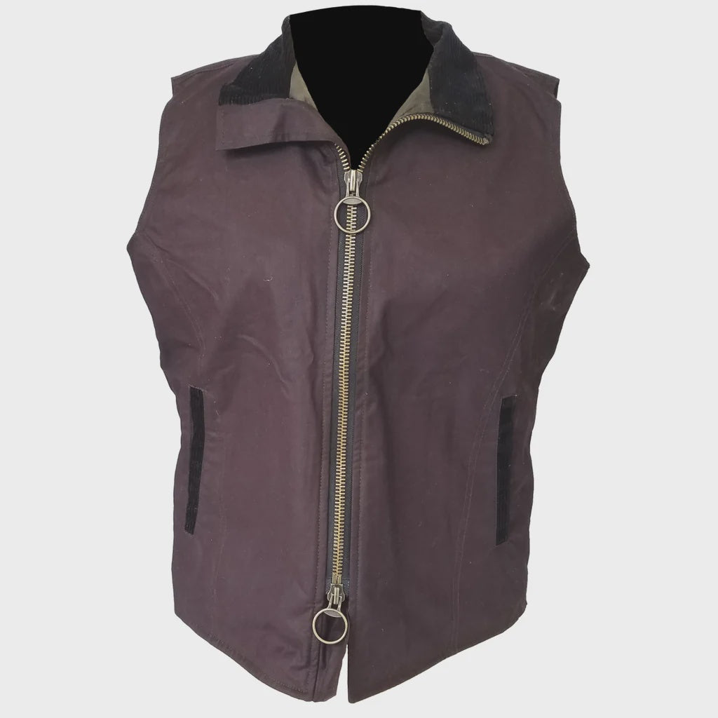 Outback Survival Gear - Matilda Lightweight Dry Waxed Vest-Plum